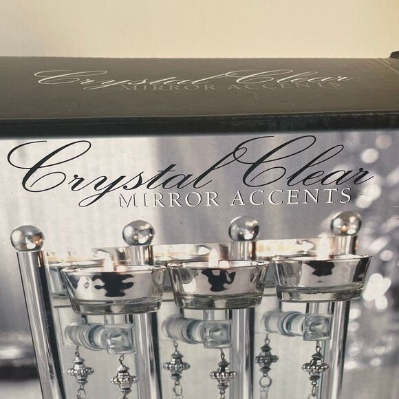 New Crystal clear trio mini candle holder decorative pendulum home decor mirror - Picture 3 of 16